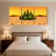 Cactus, paysage désertique avec cactus et montagnes, ensemble de 3 impressions sur toile-1024147560