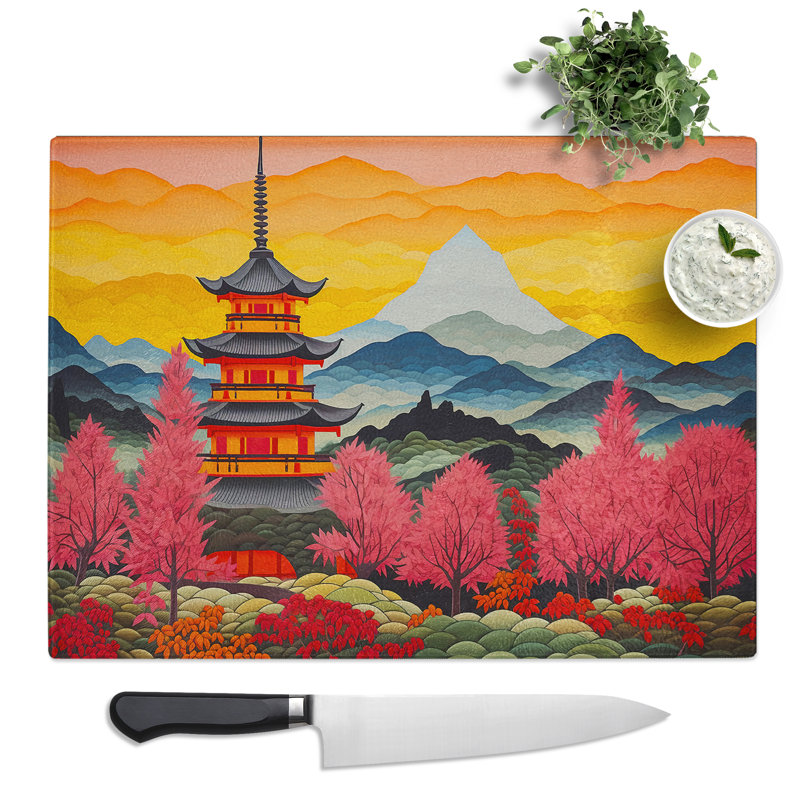 Pagoda Colour Field  Glass Chopping Board