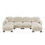 Canapé modulaire confortable en tissu de chenille plissé 4 places avec siège ergonomique en mousse haute densité, canapé modulaire en forme de U avec 2 repose-pieds, accoudoirs arrondis arrondis et 2 coussins décoratifs ronds, beige-1988814488-1988814493