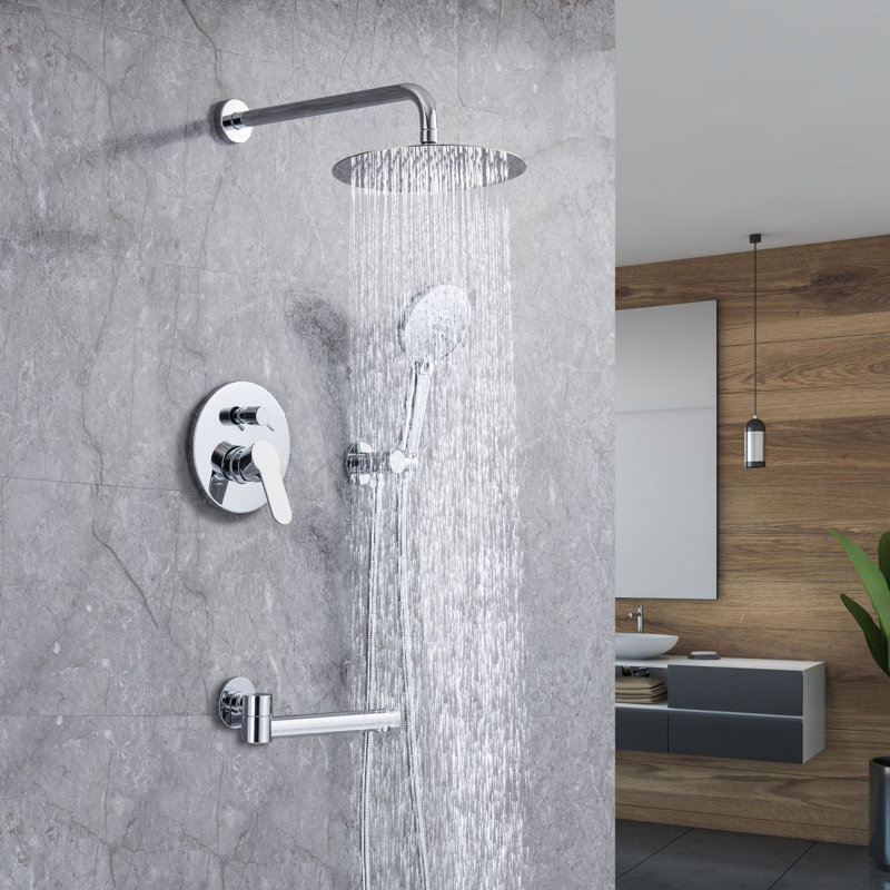 Complete Shower System with Rough in-Valve, Chrome