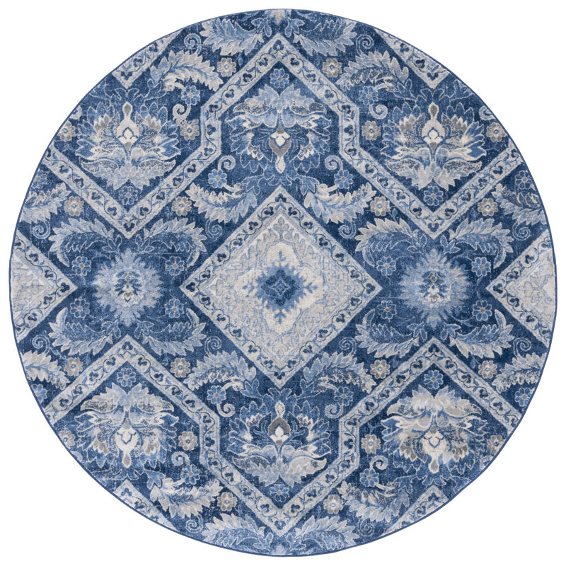 Daiton Performance Argyle Rug, Round 6'7"
