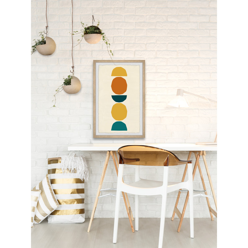 Enclosed Circles - Single Picture Frame Painting, 30cm H x 20cm W