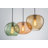  VetroMix  3 - Light Contemporary Vintage Cluster White Pendant Light with Colored Glass Shades