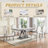 White Modern Faux Marble Top With Double X Mirrored Pedestal Base Dining Table Set-122921153-116257431-116257427