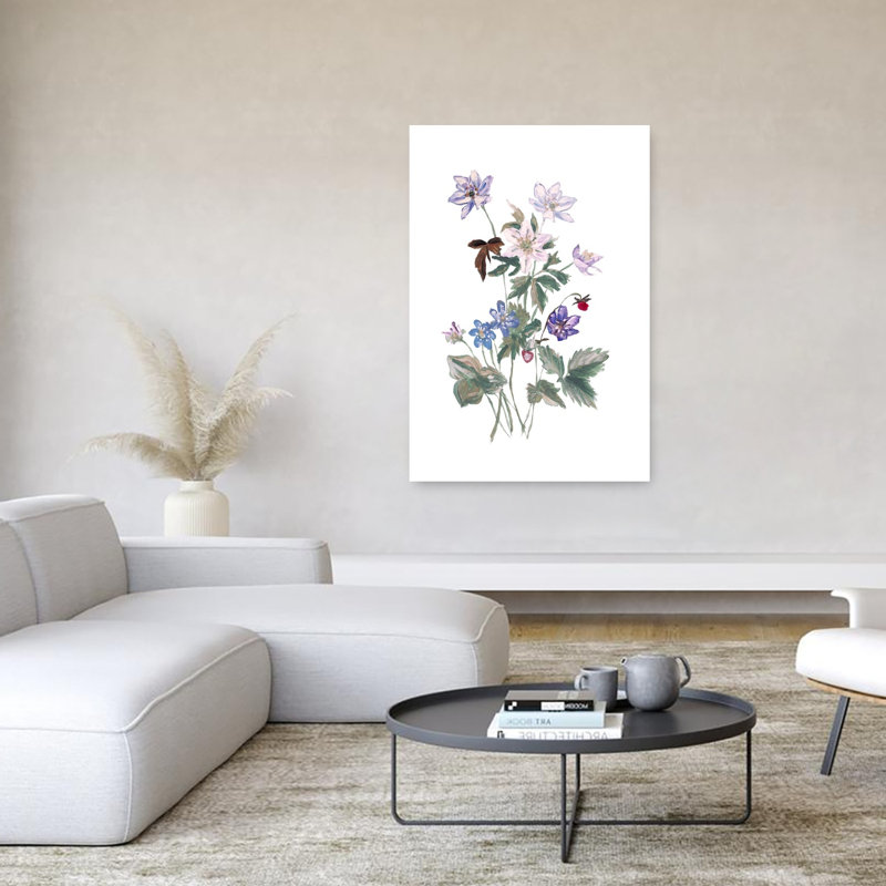 Fleur sauvage, aquarelle, bouquet, délicate fleur, art mural, 60" H x 40" W