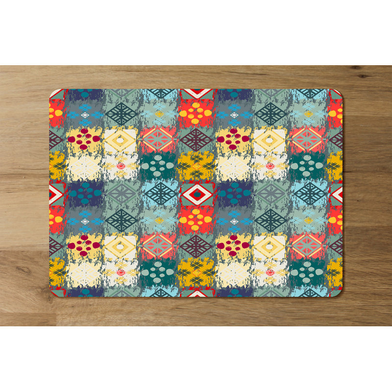 Cyrus Polyester-Coated Hardboard Geometric Rectangle Placemat