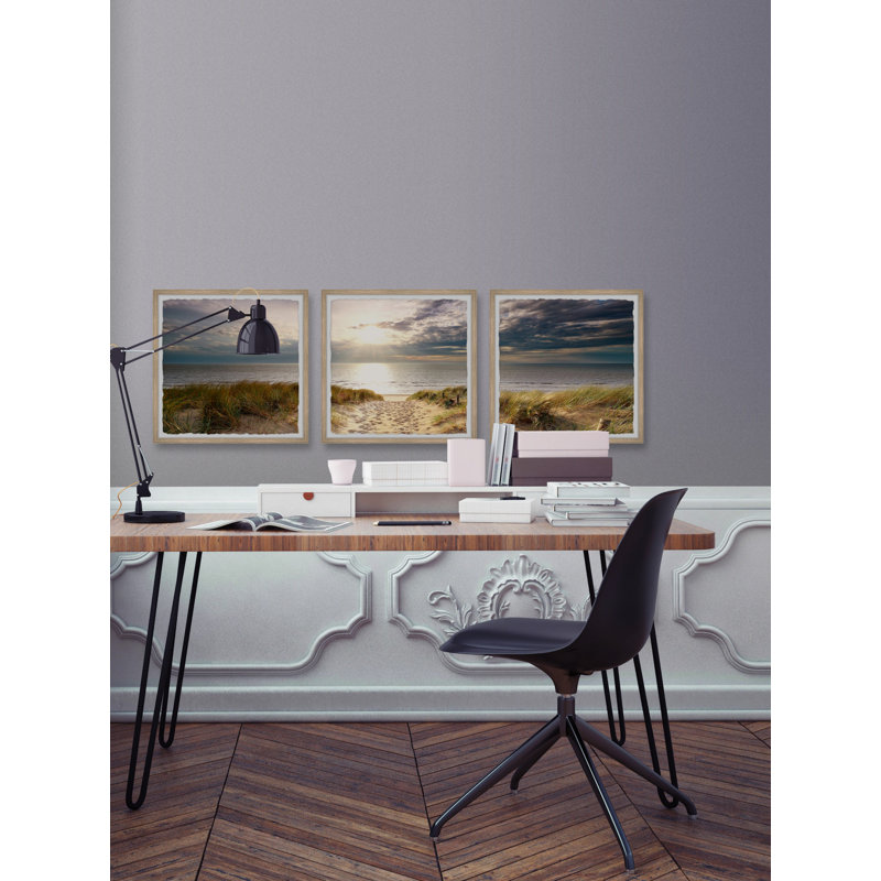 Entrada Relaxing Ocean by Marmont Hill - 3 Piece Single Picture Frame Print, 45cm H x 45cm W x 3.81cm D
