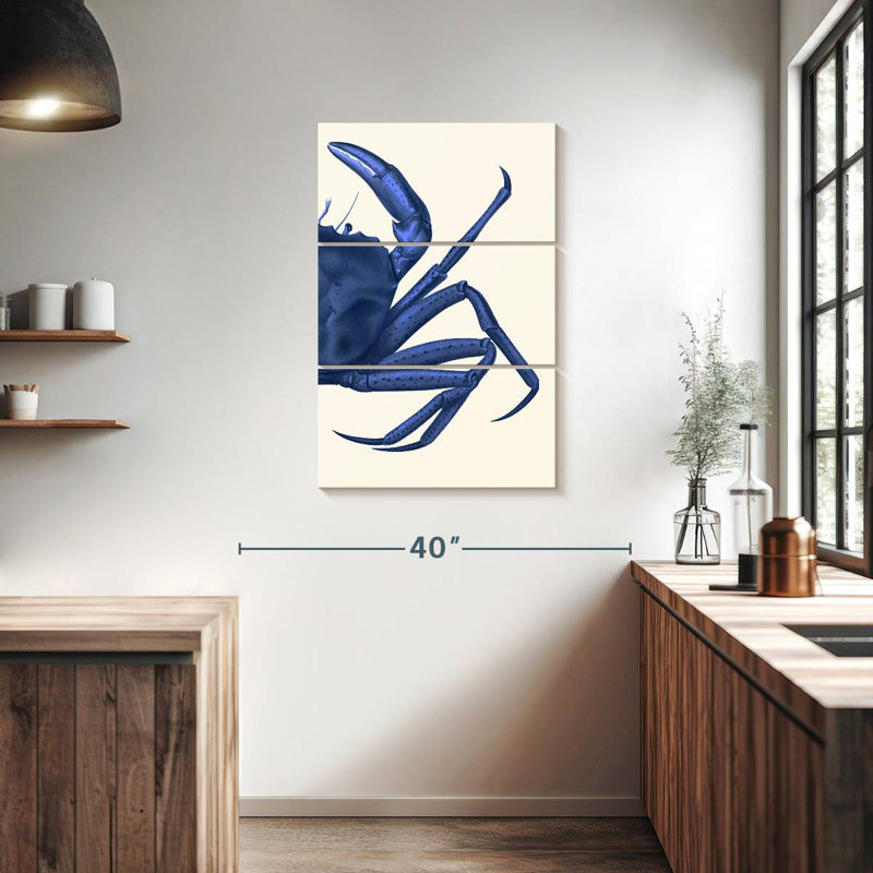 Crabe Brampt contrastant en bleu marine B, H 38 po x l 24 po