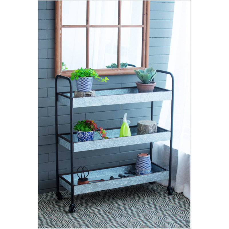 Présentoir de tablettes galvanisées 35 x 12,5 x 40 po à 3 niveaux