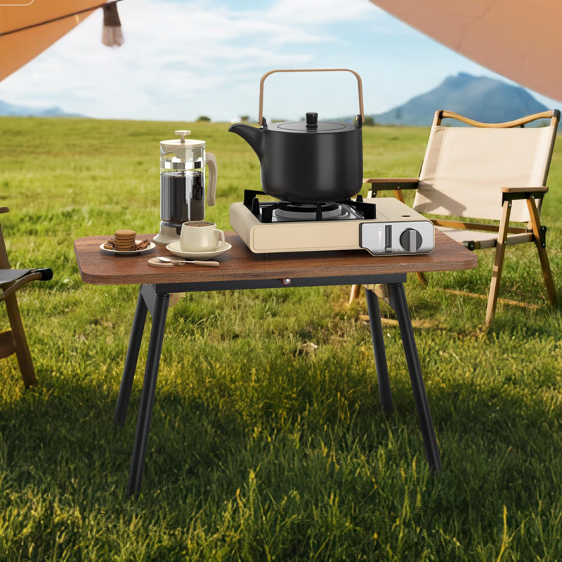 Rectangular Wood Metal Folding Outdoor Camping Table , 80cm cm W 40cm cm D