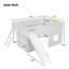  Lit mezzanine double avec glissade, tablettes de rangement et fenêtre, blanc-616509029