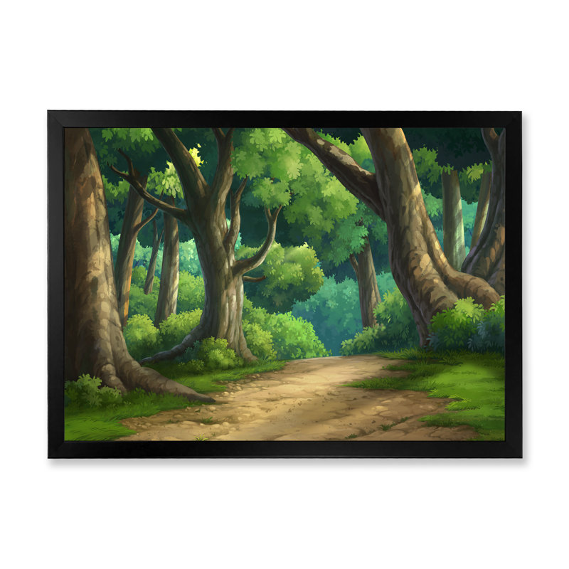 " Morning Light In The Forest IV ", Black Closed Corner Framed, 8" H x 12" W x 1" D