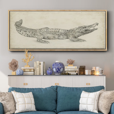 Croquis de crocodile - toile encadrée