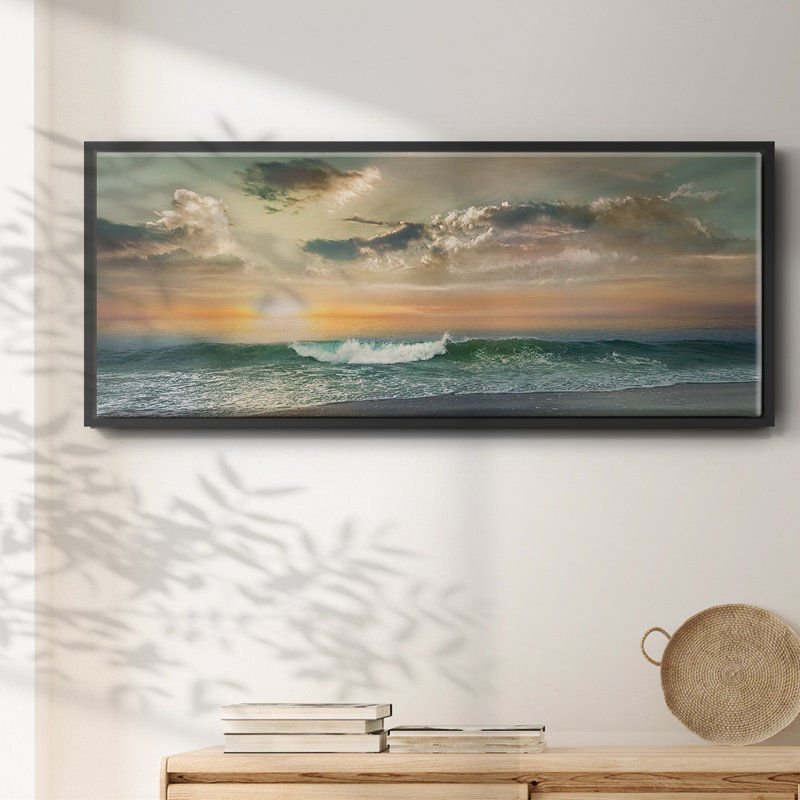 Coucher de soleil - toile encadrée, H 20 po x l 50 po