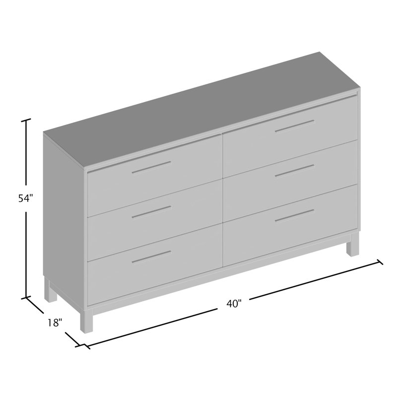 Commode 6 tiroirs avec miroir Alira