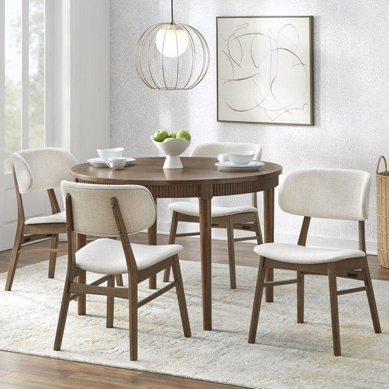 Swanton Dining Set, Beige/Walnut