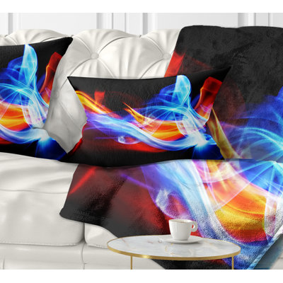  Coussin abstrait feu et glace