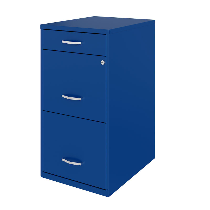 Maegan 3 Drawer Letter Width Vertical Home and Small Office Premiere File Cabinet with Pencil Drawer, Classic Blue