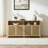 4-Door Rattan  Cabinet With Storage, Retro Coffee Bar Wine Bar Credenza For Living Room/Entryway/Kitchen-696697323