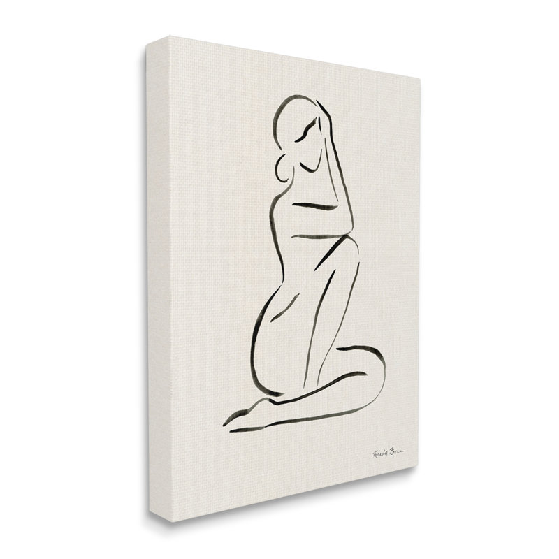 «Minimal Nude Woman» par Farida Zaman, reproduction d'art sur toile, H 20 po x l 16 po, Estampe numérique Farmhouse