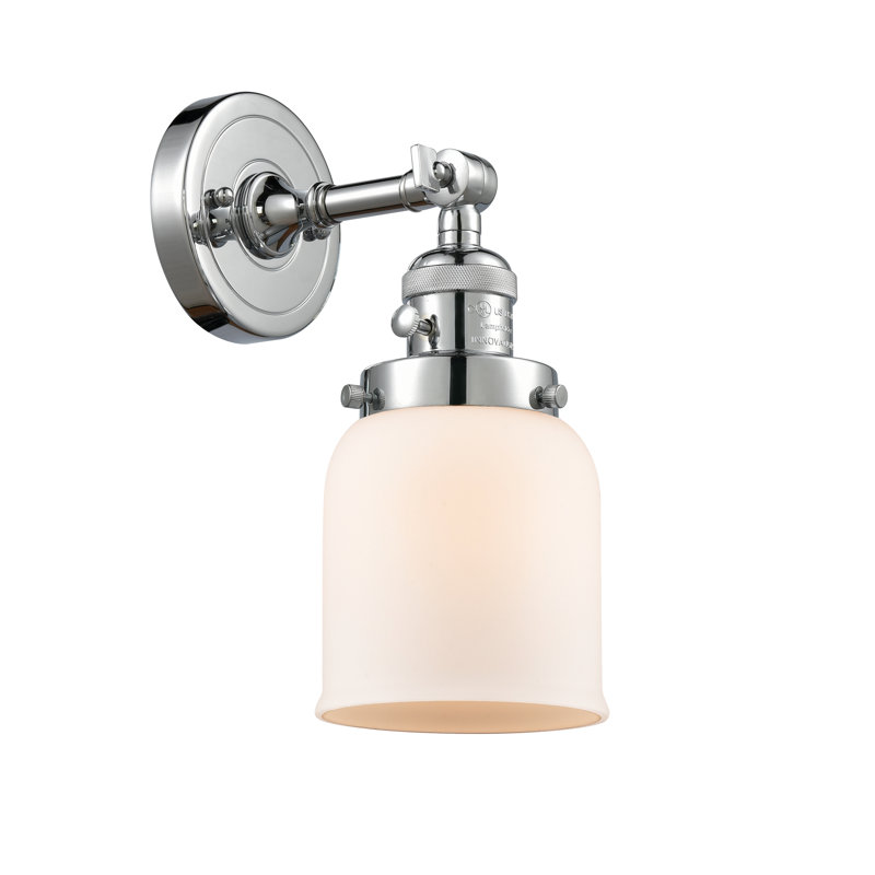 Bell - 1 Light 5" Sconce, 3.5 Watt Vintage LED Bulb, Polished Chrome, Matte White Cased