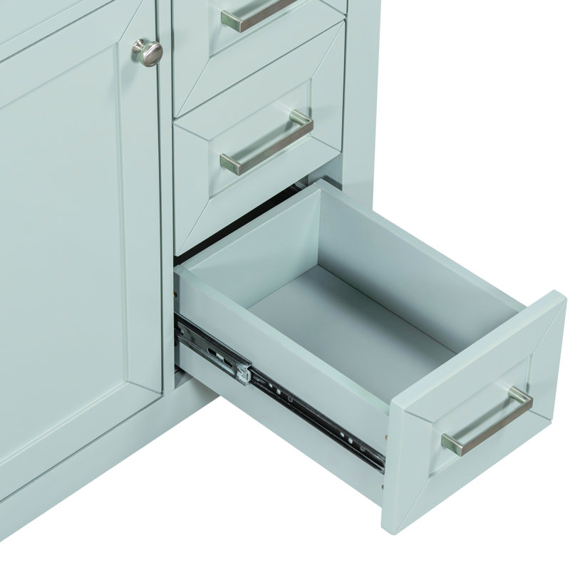 Base de meuble-lavabo de salle de bain, 30 po. Armoire moderne avec tiroirs. Bois massif et matériau. Style pratique. Assemblage requis Base de 30 po seulement. Style en caoutchouc. Intérieur imperméable et spacieux.