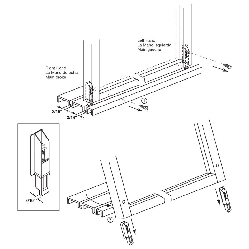 Guide de porte de garde-robe de rangement Prime-Line