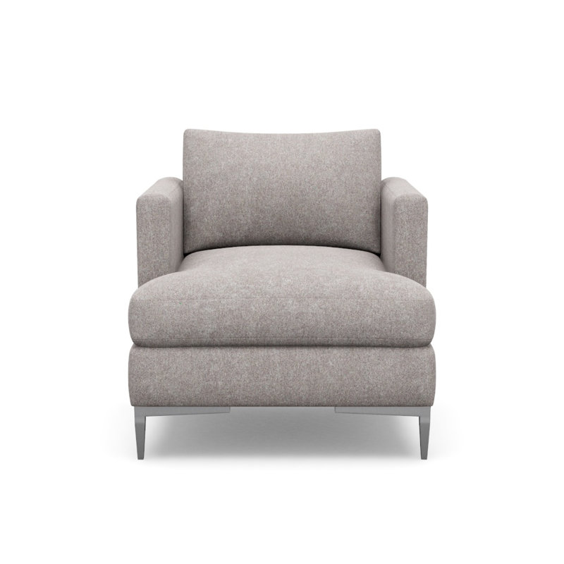 Aiden Accent Chair, Cottontail Natural , Polished Stainless