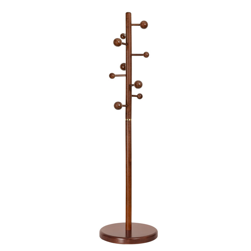 Solid Wood Freestanding 9 - Hook Coat Rack