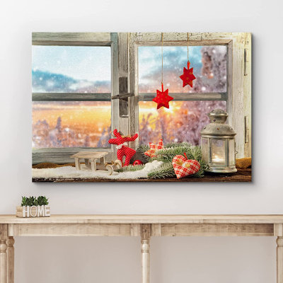 Christmas Holiday Celebration Wrapped Canvas Graphic Art
