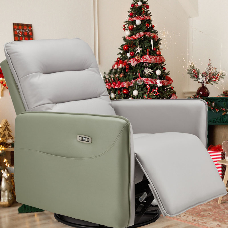 Fauteuil de massage inclinable électrique, Microfibre grise