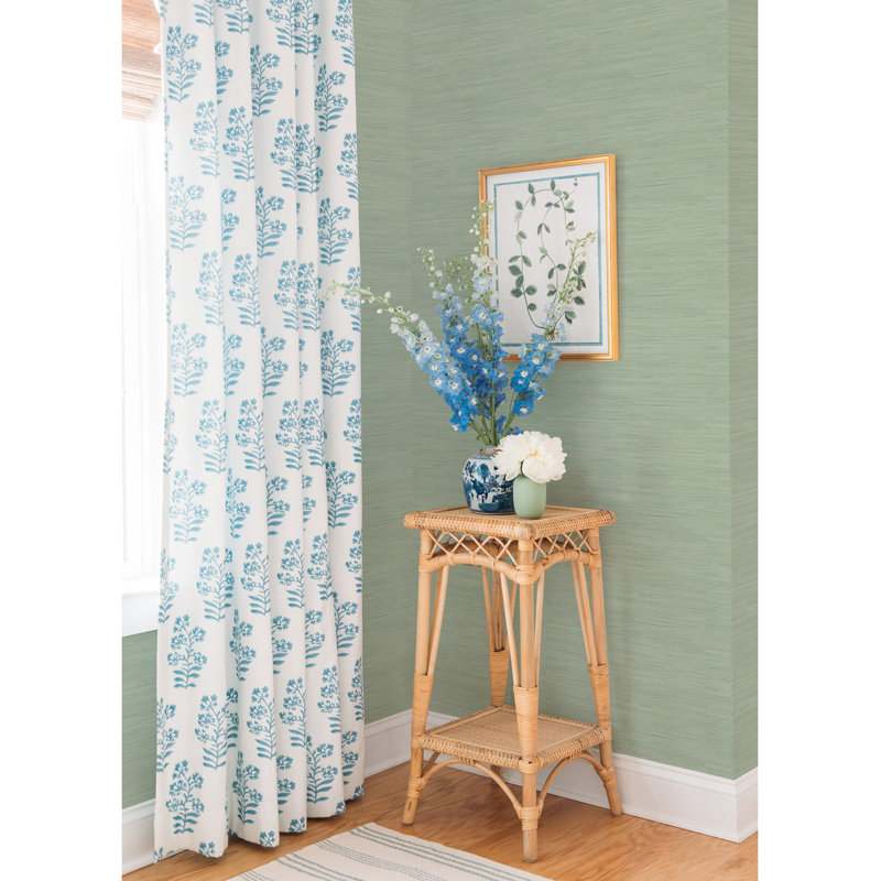 18 ft x 20.5 in x 0.025 in Grasscloth Peel and Stick Wallpaper Roll, Light Blue