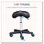 Ergonomic Faux Leather Rolling Saddle Stool with Swivel and Adjustable Height