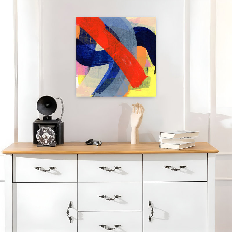 Happy Lights, art abstrait contemporain, H 18 po x l 18 po