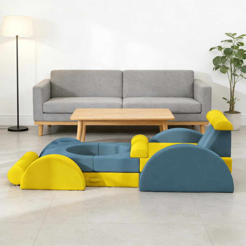 Paquet d'aventure d'intérieur en mousse avec blocs d'escalade - 14 pièces avec cinq variations de formes, fusées de construction de châteaux, mousse 28d confortable, compétences pratiques, conception facile à nettoyer, pendant plus de 18 mois