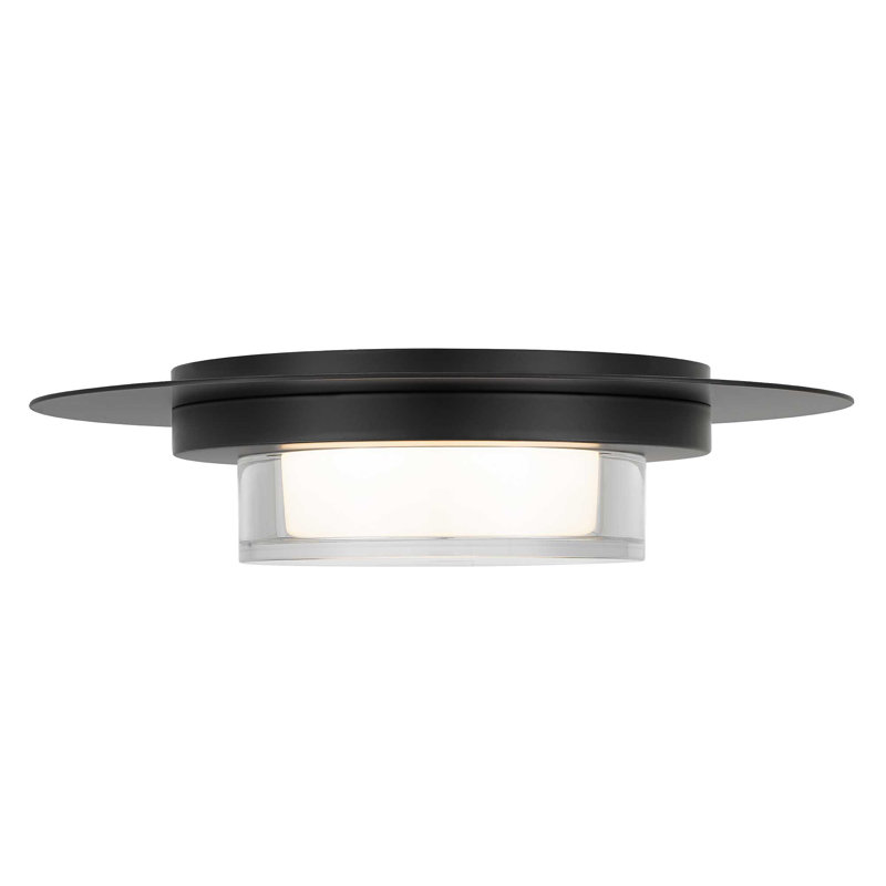 Plafonnier encastré à DEL intégré, Noir, H 2,75 po x l 12 po x P 12 po