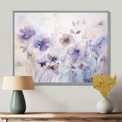 Mauve et fleurs mystiques III - art botanique abstrait