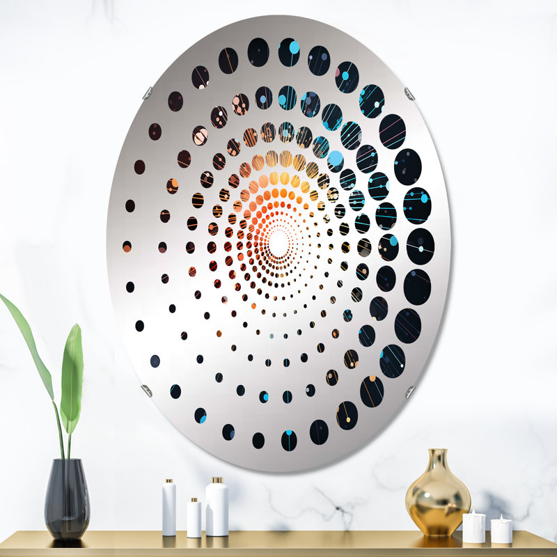 Miroir décoratif coloré à motif de feux d'artifice III - MIR111892-Ovale, 35,4 po x 23,6 po