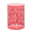 Élégantes tables de bout en métal S / 2, conception florale taillée en fer, couleur corail, structure thermolaquée, sans assemblage, l 13,75 po x P 13,75 po et H 11,75 po, P 11,75 po, H 15,75 po-47867444