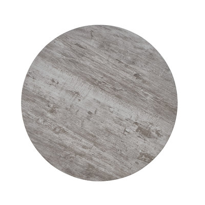 Contemporary Round End Table with Shelf, Gray