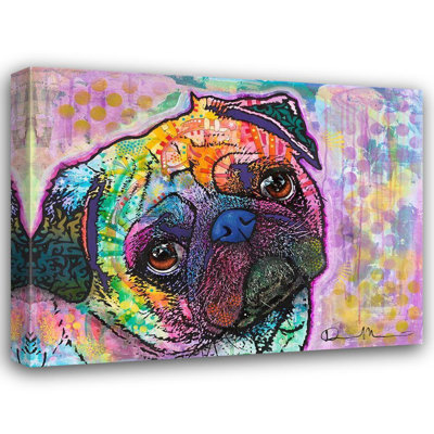 Art sur toile de la collection Dean Russo de Hokku Designs, titre: Pug Love