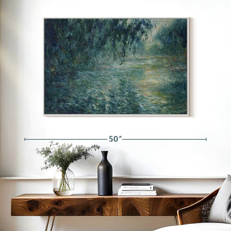 Le matin sur la seine, 1898, Cadre flottant blanc, 40 po x 27 po