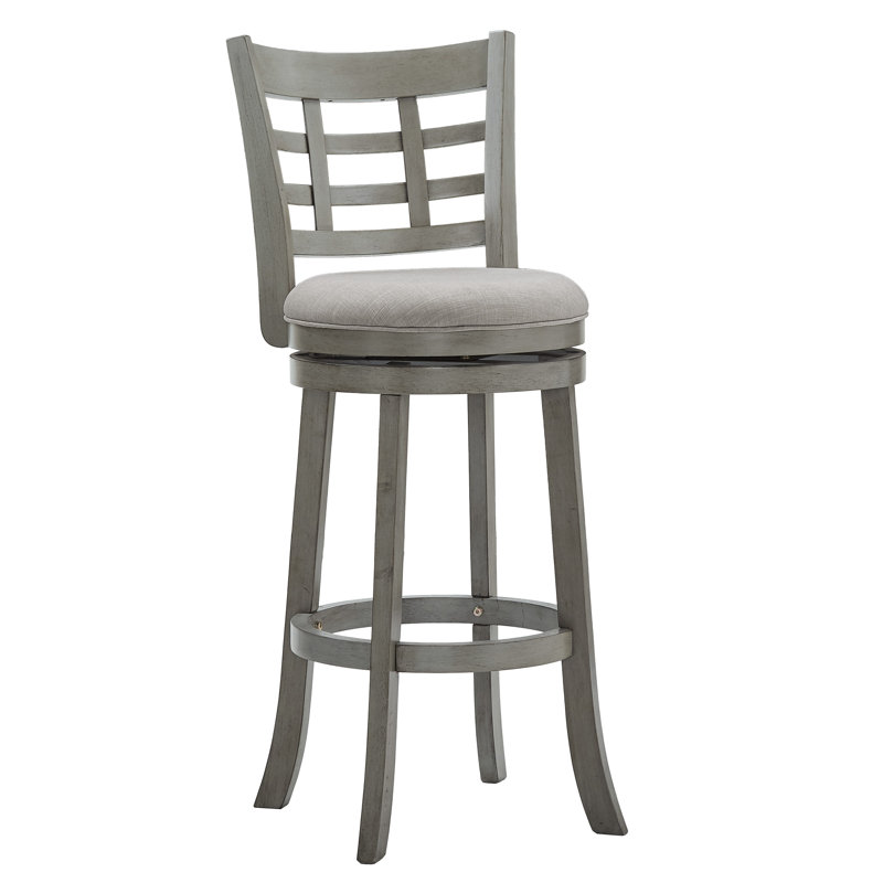 Tabouret pivotant Aria, Gris antique, Lin gris, Tabouret de bar (siège d'une hauteur de 29,96 po)
