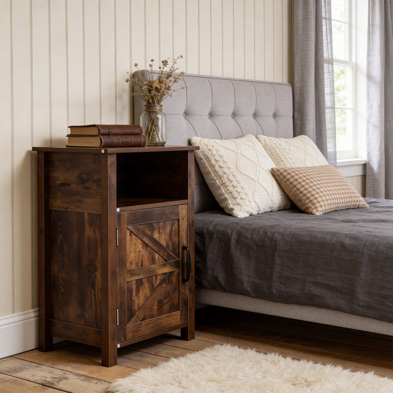 40cm W Bedside Table, Vintage Finish