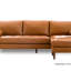 Canapé modulaire Mid-Century capitonné en cuir avec méridienne réversible