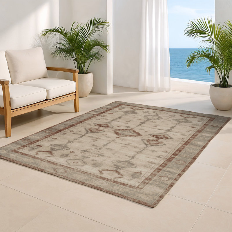 Tapis d'intérieur et d'extérieur surteint beige, Rectangle 4pi x 6 pi