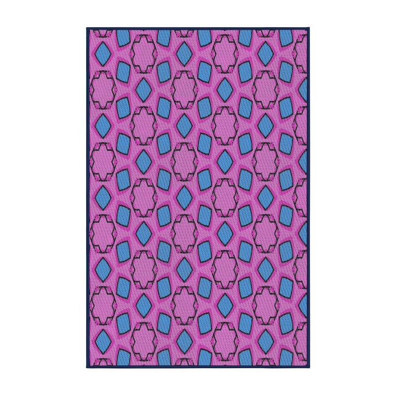 Tapis mauve / bleu Power Loom, Rectangle 7 pi x 10 pi