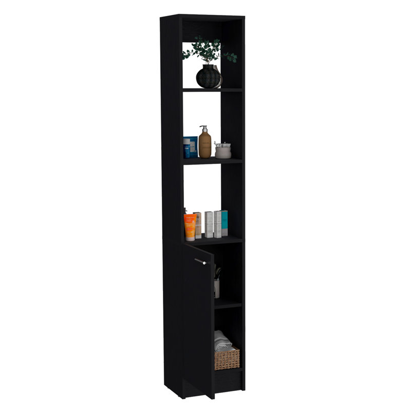 Armoire de rangement en lin avec une porte Parks, une grande armoire de salle de bain avec 6 tablettes, pour salle de bain, salon, cuisine