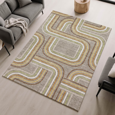 Tapis géométrique Premium lavable à la machine Villers