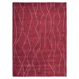 Wicked HAND KNOTTED LOOM SILK ECO-FRIENDLY AREA RUGS  - Red & White Color, Contemporary Design